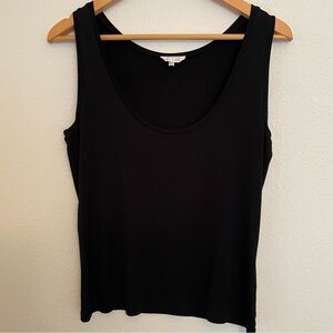 Max Mara Women’s Tank Top Large Black Stretch Silk Scoop Neck Italy EUC